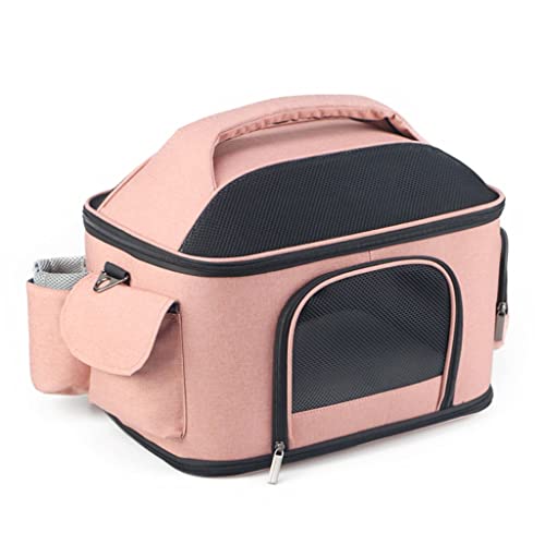 GNBOW Katzentrage Hundetrage Pet Carrer Tragbare und atmungsaktive Haustierhandtasche Katzen- und Hundeautotasche (Color : Rosa, S : 47 * 35 * 30cm) von GNBOW