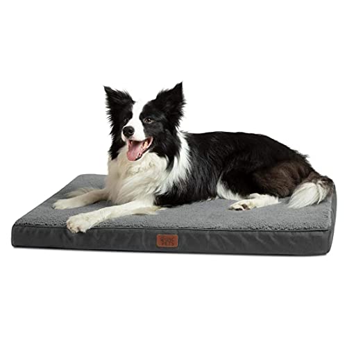 GNCPets Orthopädisches Hundebett, Grau, waschbar, Matratze mit abnehmbarem Bezug aus Schaumstoff, 51 x 76 x 7,6 cm, Sofa von GNCPets