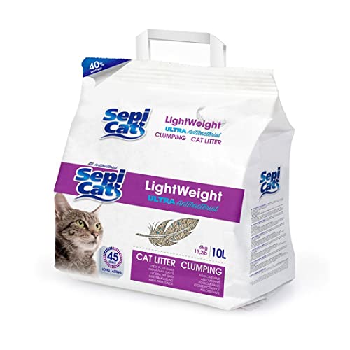 Lightweight Ultra Antibakteriell: Leichter und ökologischer Bindesand für Katzen, mit leistungsstarkem bakterizidem Mittel, lange Lebensdauer und einfacher Handhabung, 10 l Katzenstreu von GNCPets