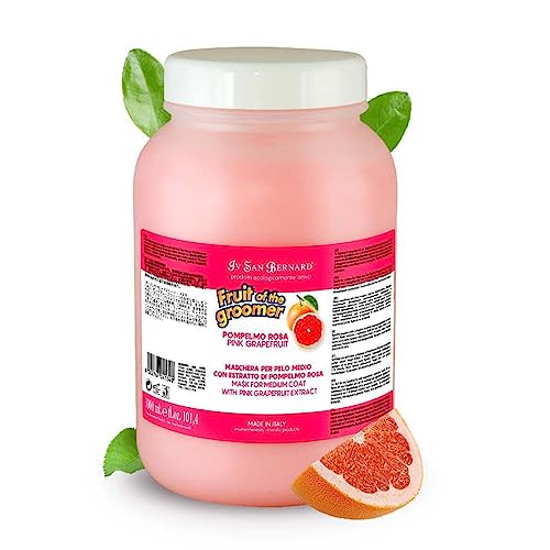 Rosa Grapefruit-Maske – Maske für Hunde – 1 l – für einen helleren und regenerierteren Mantel – Hygieneartikel für Hunde – Ideal für mittelgroßes Haar – IV San Bernard von GNCPets