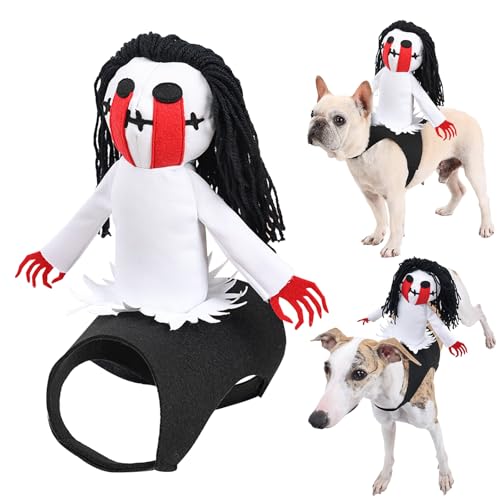 Haustierreitkostüm, verstellbare Geisterreiter-Hundekleidung, lustiges Halloween-Hunde-Outfit für kleine, mittelgroße und große Hunde (Größe A, L) von GOBWCOT