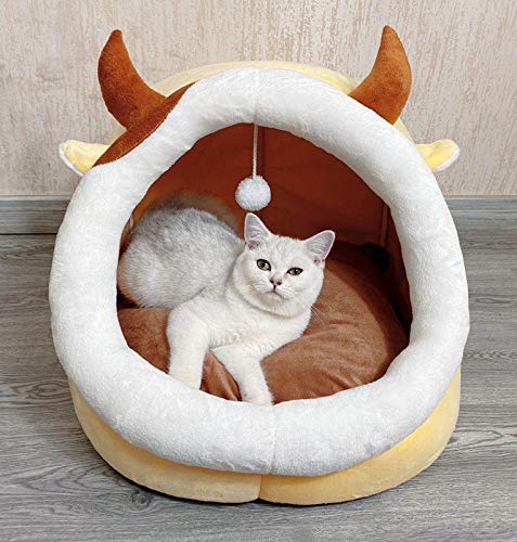 GODARM Weiches Bett mit Cartoon-Motiv, universell für Katzen und Hunde, geben Sie Ihrem Haustier ein gemütliches Nest. (48 x 48 x 39 cm) von GODARM