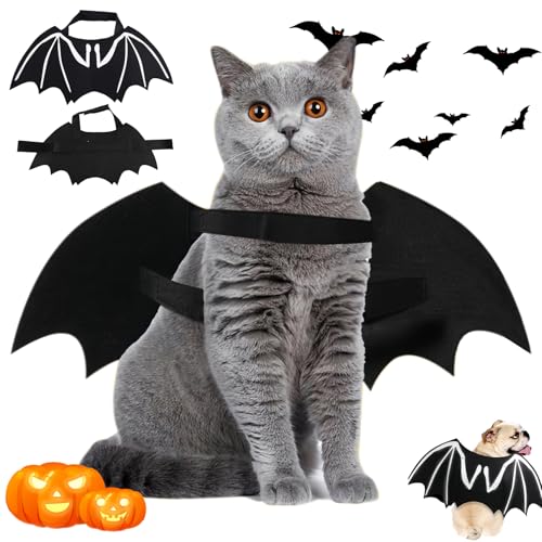 GOEDCH Fledermaus kostüm Haustier Fledermausflügel: Größe L Hund Fledermaus Kostüme, Katze Fledermaus Kostüm, Halloween Haustier Kostüm, Halloween Kostüme Zubehör für Hunde und Katzen von GOEDCH