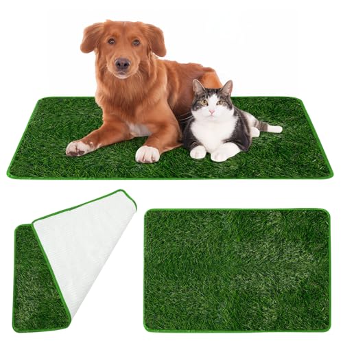 GOEDCH Wiederverwendbare Hundetoilette Hunde Rasenteppich: 50×70cm Künstlicher Grasteppich, Premium Kunstrasen für Hunde, Hundeklo, Trainingsunterlage Hundetoilette für Balkon, Terrasse, Garten von GOEDCH