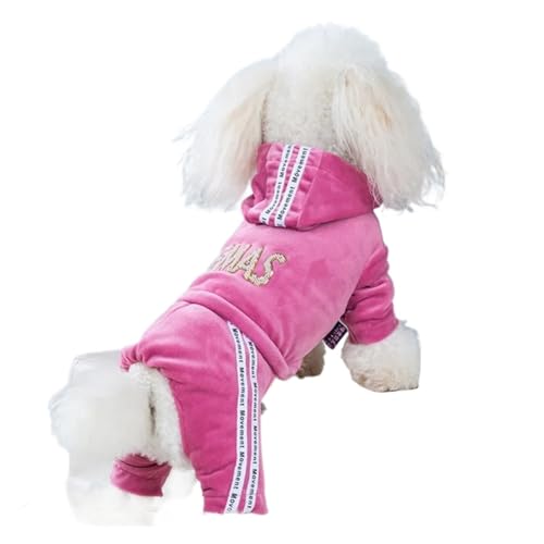 Hunde-Kapuzenpullover für kleine Hunde, Sweatshirt, Yorkie-Teddy, Overall, Outfit, Winter, warme Haustierkleidung (Einfarbig, Größe S) von GOFDASY