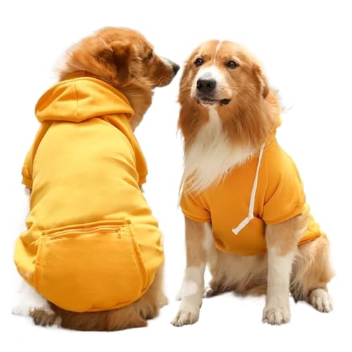 Hunde-Wintermantel, Haustierjacke, kariert, wendbar, für kaltes Wetter, Hundekleidung, passend für kleine, mittelgroße und große Hunde (Gelb, M (3–4,5 kg) von GOFDASY