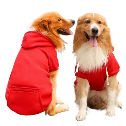 Hunde-Wintermantel, Haustierjacke, kariert, wendbar, für kaltes Wetter, Hundekleidung, passend für kleine, mittelgroße und große Hunde (Rot, XL (6–7 kg)) von GOFDASY