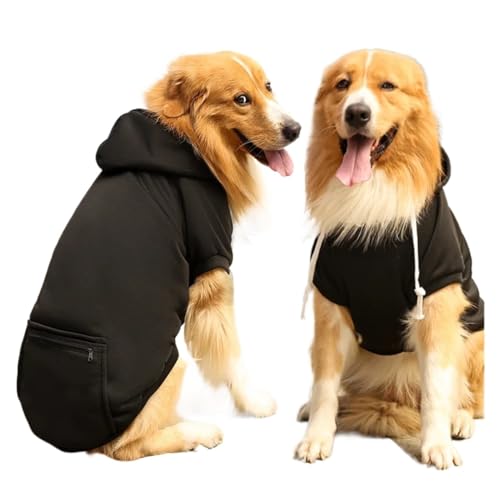 Hunde-Wintermantel, Haustierjacke, kariert, wendbar, für kaltes Wetter, Hundekleidung, passend für kleine, mittelgroße und große Hunde (Schwarz, XL (6–7 kg)) von GOFDASY