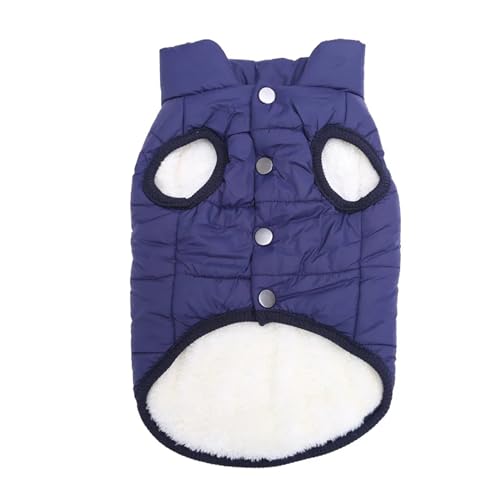 Hundebekleidung für Herbst und Winter, warme Fleece-Weste, passend für kleine und mittelgroße Hunde, Chihuahua, Französische Bulldogge, Mops, Kleidung (Marineblau, XL) von GOFDASY