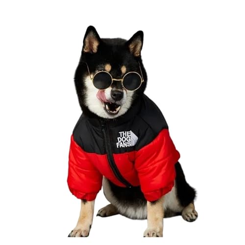 Hundekleidung für kleine, mittelgroße und große Hunde, Kleidung für französische Bulldogge, warme Daunenjacken für Yorkies, Hundezubehör (Rot, 5XL) von GOFDASY