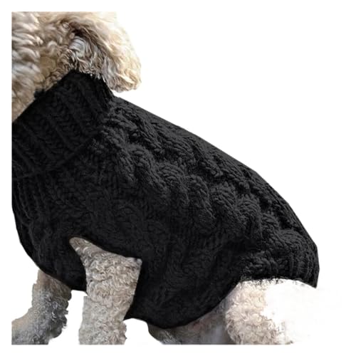 Winter-Hundekleidung, Chihuahua, weich, für Welpen, Kätzchen, Kätzchen, hoher Kragen, einfarbiges Design, modische Kleidung, passend für Haustiere, Hunde, Katzen (Schwarz, Größe S) von GOFDASY