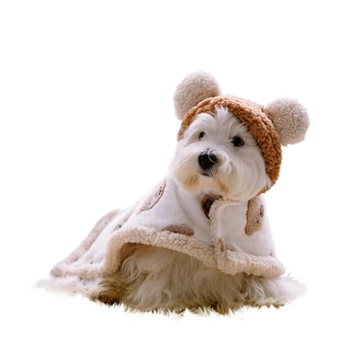 Winter-Hundekleidung, Umhang, Decke, Französische Bulldogge, Welpen, warm, winddicht, passend für kleine Hunde, Chihuahua, Hundemantel (Kaffee, M) von GOFDASY
