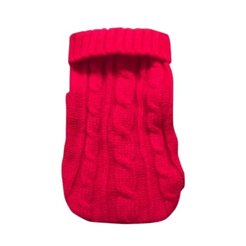 Winterpullover für Hunde und Katzen, warme Haustierkleidung, passend für Chihuahua, Malteserpullover, passend für kleine und mittelgroße Hunde, Rollkragenpullover, gestrickte Yorkies-Kostüme (Rot, von GOFDASY