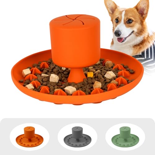 2-in-1 Slow Feed Hundenäpfe mit Silikon-Saugnäpfen Haustier Spaß Interaktive Stop Blähungen Puzzle Hund Leckmatte für Hunde und Hundefutterspender, um Hunde beschäftigt zu halten und Anti-Ersticken von GOGODOGYA