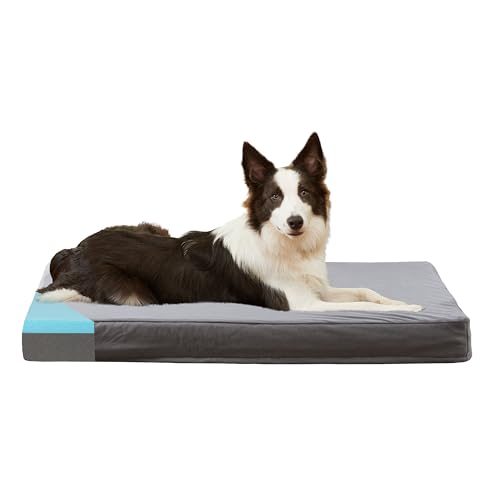 GOHOO PET Orthopädisches Memory-Foam-Bett für große Hunde, wasserdicht, kühlende Haustiermatten für die Box mit abnehmbarem, waschbarem Bezug, ideal für arthritische Hunde (groß plus 91,4 x 68,6 x 7,6 von GOHOO PET