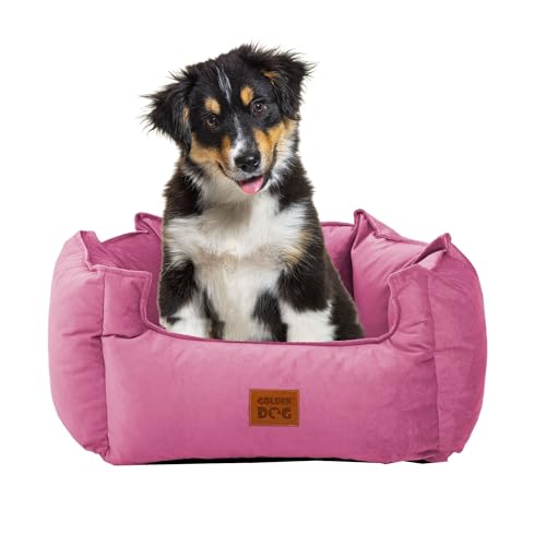 GOLDEN DOG Hundebett Katzenbett Hundekorb Größe S KRONENSAMT LUX Velvet Rosa von GOLDEN DOG