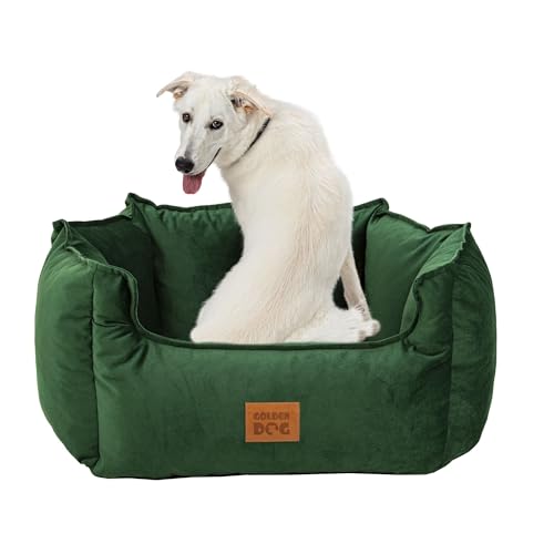 GOLDEN DOG Hundebett Katzenbett Hundekorb Größe XL KRONENSAMT LUX Velvet Grün von GOLDEN DOG