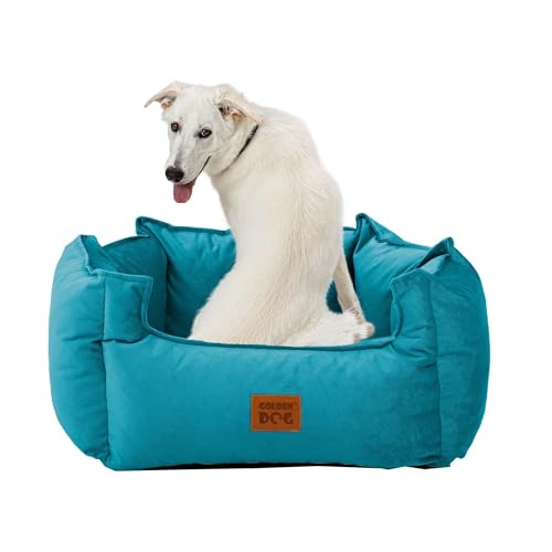 GOLDEN DOG Hundebett Katzenbett Hundekorb Größe XL KRONENSAMT LUX Velvet Türkis von GOLDEN DOG