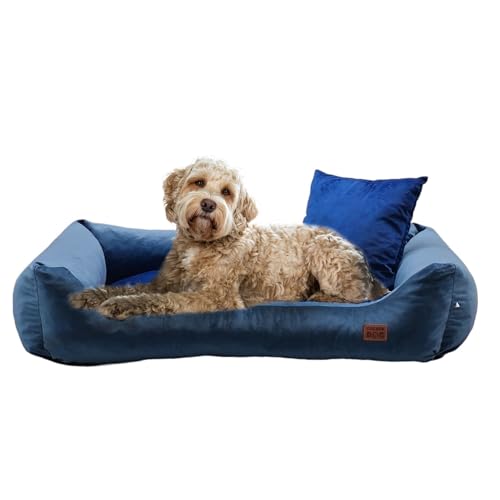 GoldenDog Hundebett Hundebett weicher Hundekorb Flauschige wasserdichte Hundematratze mit erhöhtem Rand Soft Sofa für Hund, Katze Velvet Royal Sofa von GOLDEN DOG