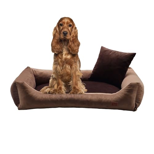 GoldenDog Hundebett Hundebett weicher Hundekorb Flauschige wasserdichte Hundematratze mit erhöhtem Rand Soft Sofa für Hund, Katze Velvet Royal Sofa von GOLDEN DOG