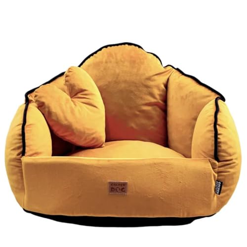 GoldenDog Hundebett Hundekorb Waschbarer Hundekorb Flauschige Hundematratze mit erhöhtem Rand Weiches Hundesofa, Katze Velvet + Herz Maskottchen von GOLDEN DOG