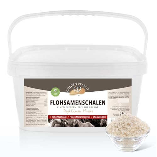 GOLDEN PEANUT Indische Flohsamenschalen 95% Reinheit - für Pferde und Ponys 3 kg, Darmsanierung, natürlich füttern von GOLDEN PEANUT