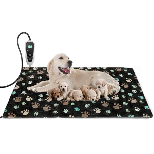 GOLOPET Extra großes Heizkissen für Hunde, 119,7 x 76,2 cm, wasserdicht, intelligenter Thermostatschalter, Heizkissen für Haustiere, zur Geburt von GOLOPET