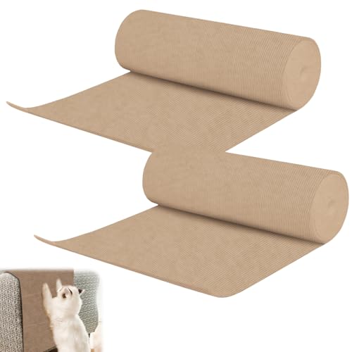 2 Stück 200cmx40cm Kratzmatte Katze Selbstklebend, Kratzschutz Sofa Katze, Kratzbrett Katzen Kratzschutz Wand, DIY Trimmbarer Katzenkratzmatte, Kratzfolie Kratzteppich Katze, Kratzpads für Katzen von GOMETY