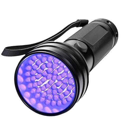 2 Stück UV Schwarzlicht Taschenlampe mit 51 LEDs, 395nm Haustiere Urin-Detektor, UV LED schwarzlichtlampe, Ultraviolettes Licht Scorpion Light für Hunde und Katzen Geldscheinprüfe(Keine Batterie) von GOMETY