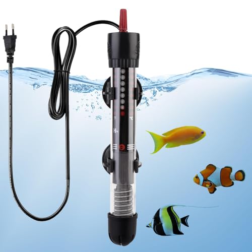 GOMETY 25W Heizstab Aquarium, 30L-60L Aquarium Heizstab Einstellbar Aquariumheizer mit Thermostat Regelheizer für Fischtanks und Aquarium (20-34°C) (25W) von GOMETY