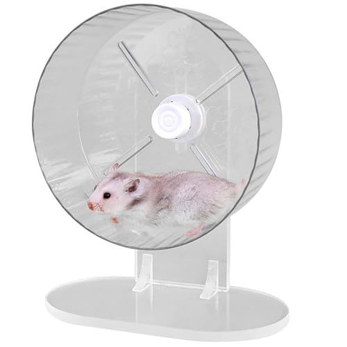 Hamsterrad, 21cm Silent Hamster Rad Leises Hamster Laufräder Silent Laufräder Hamster Rad mit verstellbarem Ständer für Zwerghamster, Gerbils, Mäuse oder andere kleine Tiere von GOMETY