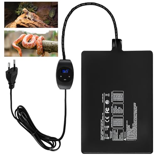 Reptil Heizmatte, 23W Terrarium Heizmatte mit Thermostat Wasserdichtes sicheres einstellbares Tank Warmer Mat Pad für Reptilien Eidechse Gecko Schlangen Schildkröte Spinne von Wärmematte (20X30cm) von GOMETY