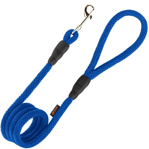 GOOBY Netz-Leine – Blau, 122 cm – atmungsaktive Netzleine für kleine Hunde mit Bolzenverschluss – Hundeleinen für kleine, mittelgroße und große Hunde von GOOBY