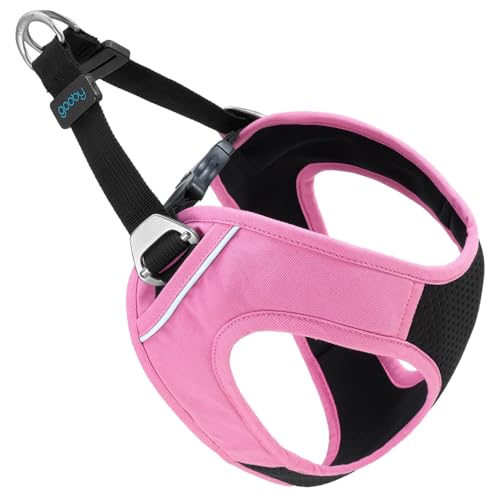 Gooby Escape Free Easy Fit Plus Geschirr – Flamingo Pink, Größe M – sicheres und ausbruchfreies Hundegeschirr für kleine Hunde und mittelgroße Hunde von GOOBY