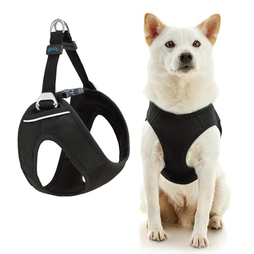 Gooby Escape Free Easy Fit Plus Geschirr – Las Vegas Schwarz, Größe S – sicheres und ausbruchfreies Hundegeschirr für kleine Hunde und mittelgroße Hunde von GOOBY