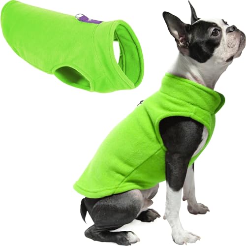 Gooby Fleece-Weste, Hundepullover – Limette, Größe XL, Warmer Pullover, Fleece-Hundejacke mit O-Ring-Leine, Winterpullover für kleine Hunde, Jungen oder Mädchen von GOOBY