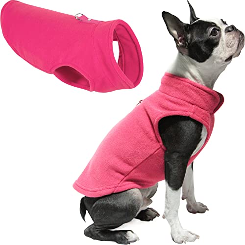 Gooby Fleece-Weste, Hundepullover – Rosa, Größe XS, Warmer Pullover, Fleece-Hundejacke mit O-Ring-Leine, Winterpullover für kleine Hunde, Jungen oder Mädchen von GOOBY