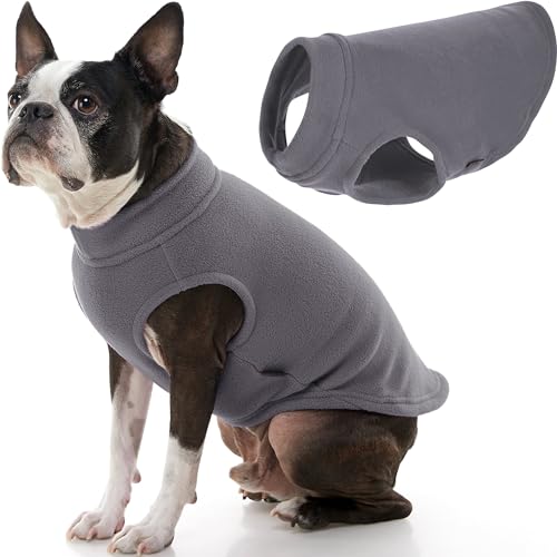 Gooby Hundepullover aus Stretch-Fleece, Grau, Größe XL – Warmer Pullover aus Fleece, Hundejacke für kleine Hunde Jungen oder Mädchen – Hundepullover für kleine Hunde bis Hundepullover für große Hunde von GOOBY