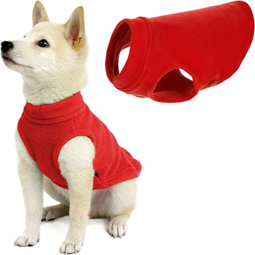 Gooby Hundeweste für kaltes Wetter, Stretch-Fleece, Größe XS, Rot von GOOBY