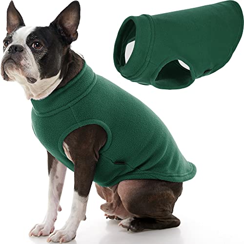 Gooby Stretch Fleece Weste Hundepullover - Waldgrün, 2X-Large - Warme Pullover Fleece Hundejacke - Winter Hundekleidung für kleine Hunde Jungen - Hundepullover für kleine Hunde zu Hundepullover für große Hunde von GOOBY