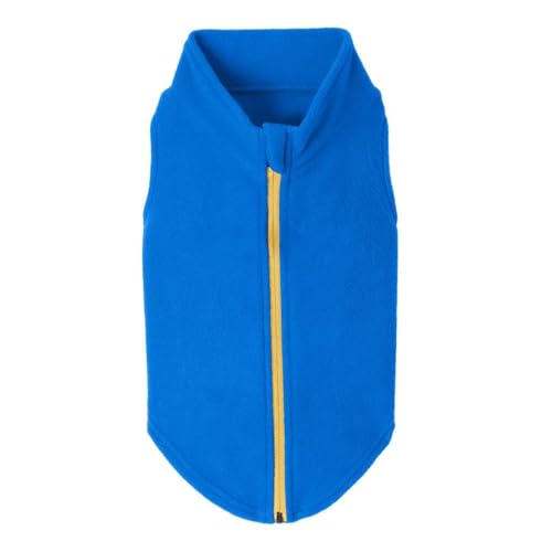 Gooby Hundepullover mit Reißverschluss aus Fleece, Blau, Größe XXL – Warmer Pullover aus Fleece, Step-In Hundejacke ohne Ring-Leine – Winterpullover für kleine Hunde Jungen und mittelgroße Hunde von GOOBY