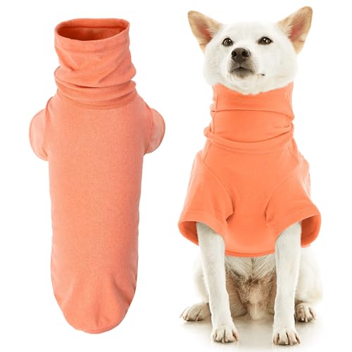 Gooby Rollkragen-Mikrofaser-Stretch-Fleece, Flamingo, Größe M, warm und leicht, extra Schicht für kleine Hunde und mittelgroße Hunde von GOOBY