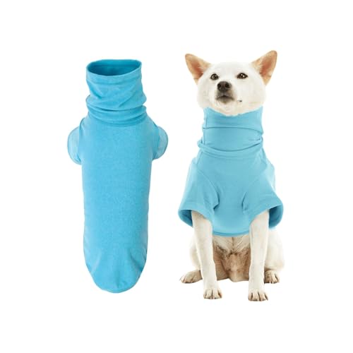 Gooby Rollkragen-Mikrofaser-Stretch-Fleece, Pfauenblau, Größe XL, warm und leicht, extra Schicht für kleine Hunde und mittelgroße Hunde von GOOBY