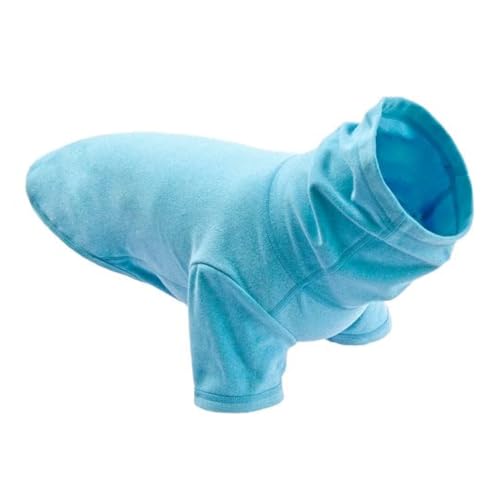 Gooby Rollkragen-Mikrofaser-Stretch-Fleece, Pfauenblau, Größe XS, warm und leicht, extra Schicht für kleine Hunde und mittelgroße Hunde von GOOBY