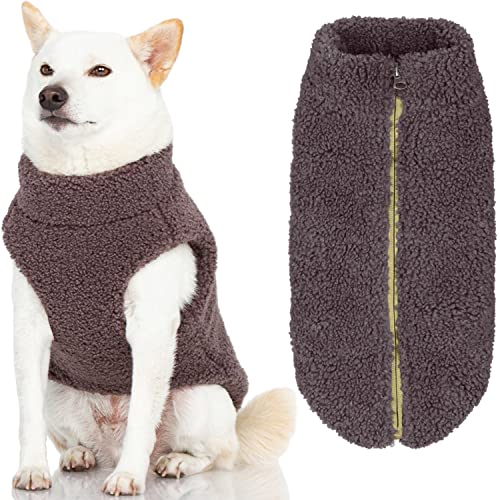 Gooby Sherpa Vest Hundepullover - Warm Gray, X-Small - Warm Fuzzy Fleece Step in Dog Jacket Ohne Ring Leash - Winter Small Dog Sweater - Hundepullover für kleine Hunde und mittelgroße Hunde für den täglichen Gebrauch von GOOBY