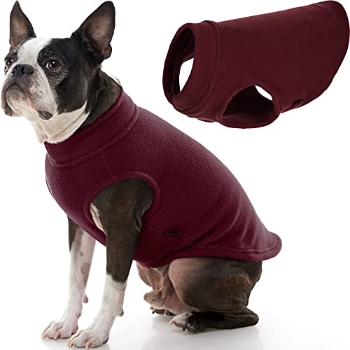 Gooby - Stretch-Fleeceweste, Pullover, Fleece-Weste, Jacke, Pullover für Hunde, Burgunderrot, Größe XL (40,6 cm) von GOOBY