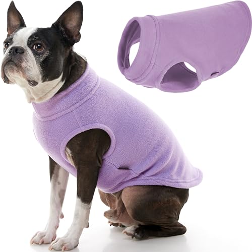 Gooby Stretch-Fleece-Weste für Hunde, Lavendel, Größe XXL, Warmer Pullover aus Fleece, Hundejacke für den Winter, Hundekleidung für kleine Hunde und Jungen, Hundepullover für große Hunde von GOOBY