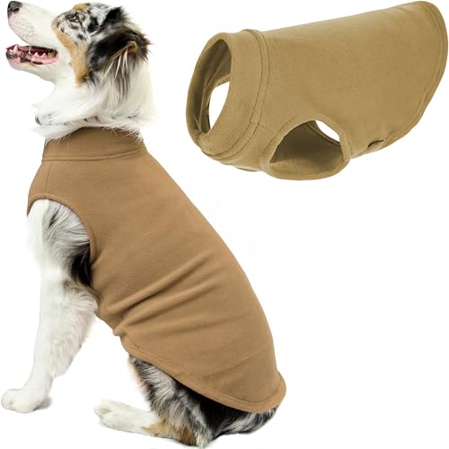 Gooby Hundeweste für kaltes Wetter, Stretch-Fleece, Größe 5XL, Sandfarben von GOOBY