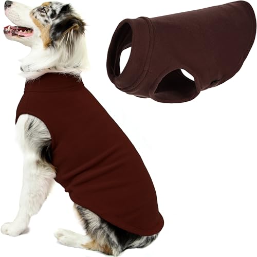 Gooby Stretch-Fleece-Weste, Hundepullover – Braun, Größe 6XL – Warmer Pullover Fleece Hundejacke – Winter-Hundekleidung für kleine Hunde Junge oder Mädchen – Hundepullover für große Hunde von GOOBY