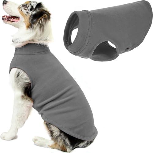 Gooby Stretch-Fleece-Weste, Hundepullover – Grau, Größe 3XL – Warmer Pullover aus Fleece – Winter-Hundekleidung für kleine Hunde Jungen oder Mädchen – Hundepullover für große Hunde von GOOBY